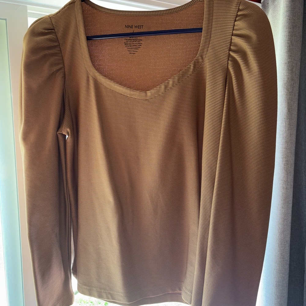 Nine West Women's Tan Long Sleeve Top